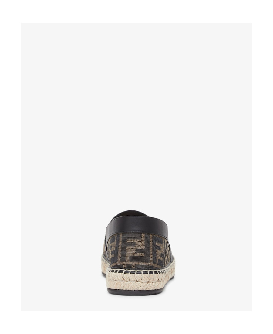 Fendi Ff Monogram-print Cotton Espadrilles In Black