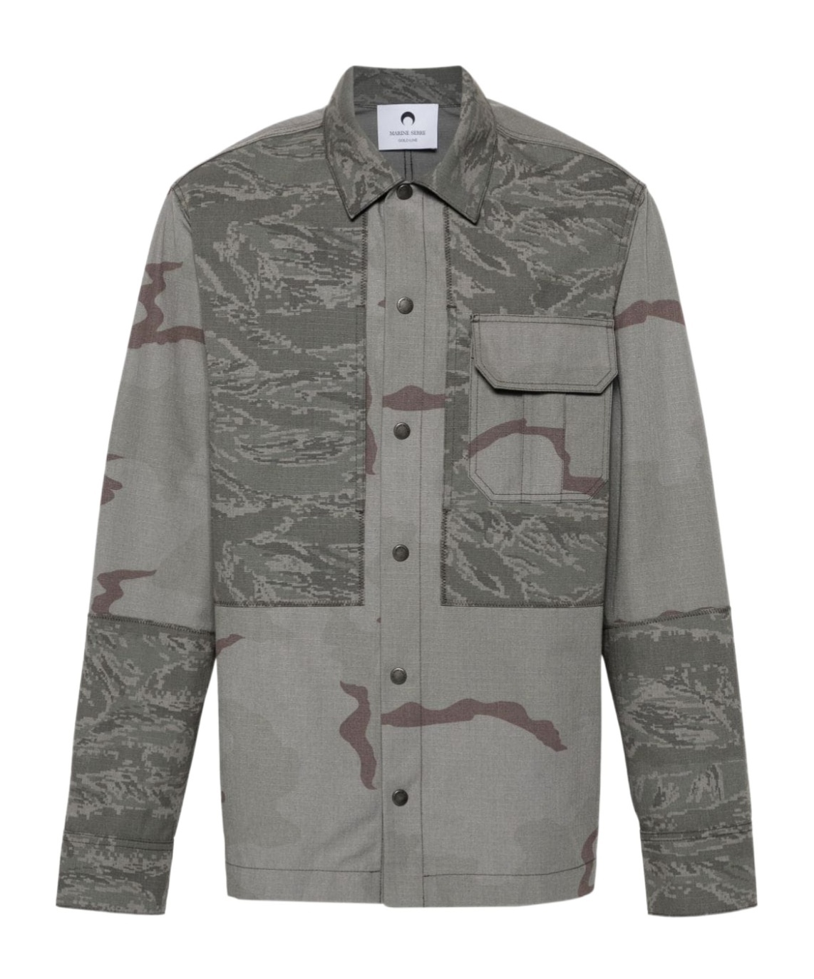 Marine Serre Pattern Printed Casual Jacket In Gray