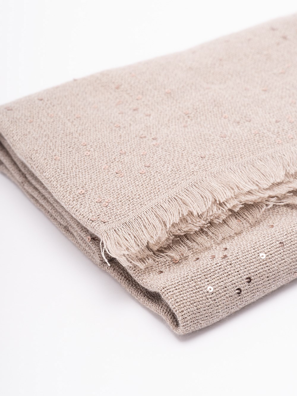 Brunello Cucinelli Sequined Scarf In Neutral