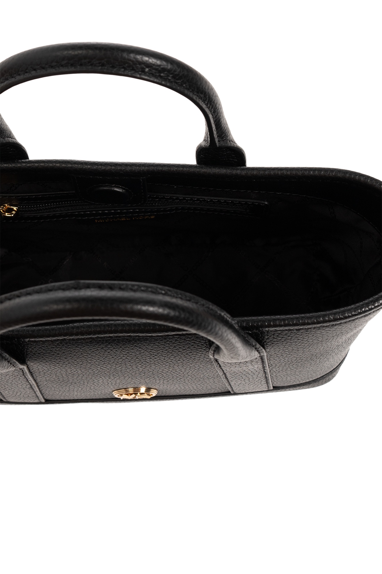 Michael Michael Kors Logo-plaque Leather Tote Bag In Black