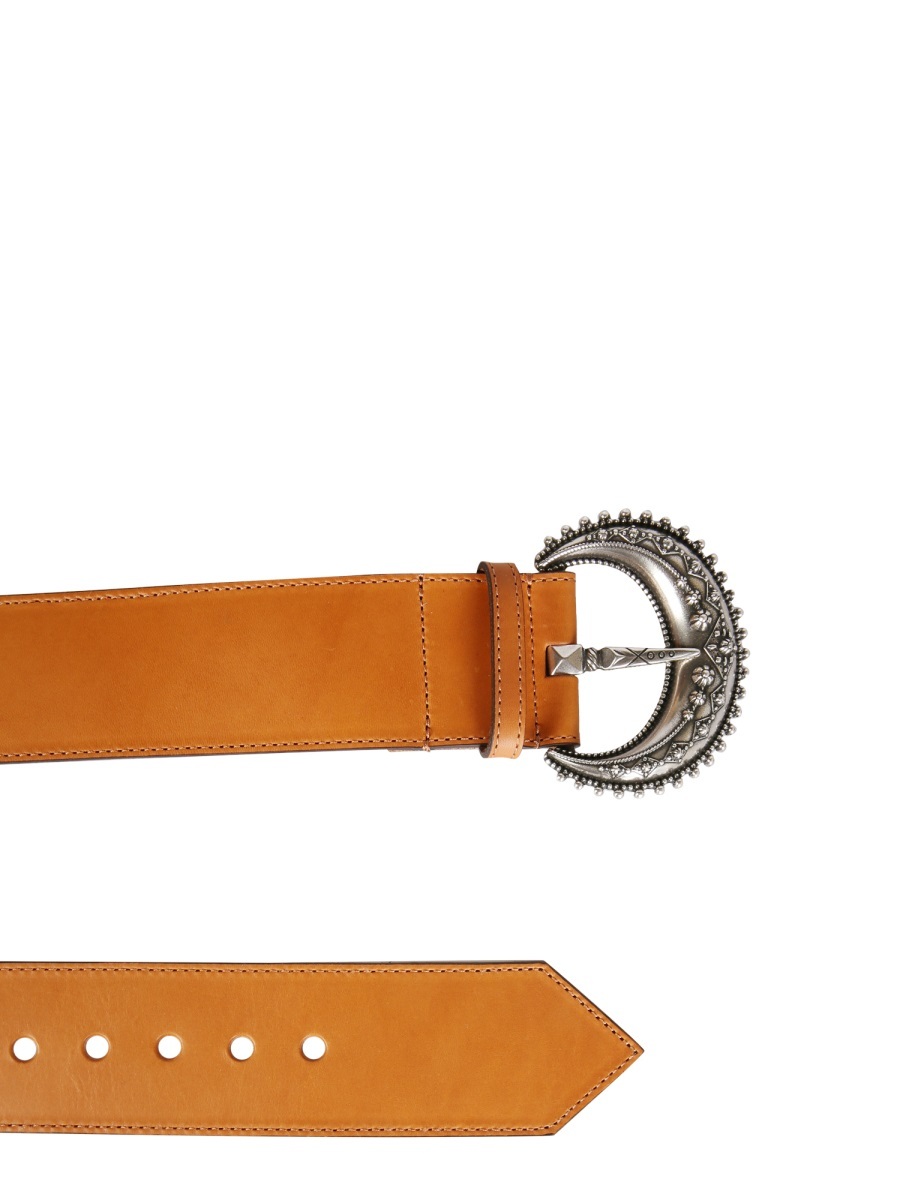 Etro Crescent Buckle Belt In Brown