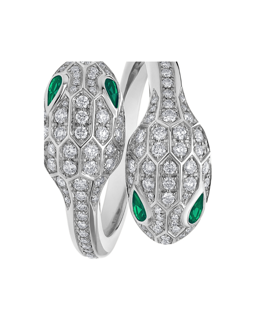 Bvlgari Double Snakehead Ring In Gray