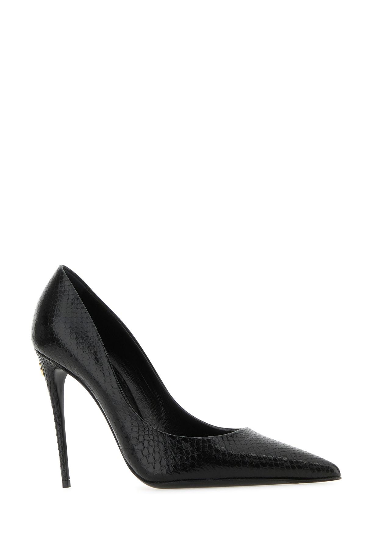 Dolce & Gabbana Black Python Pumps In Black