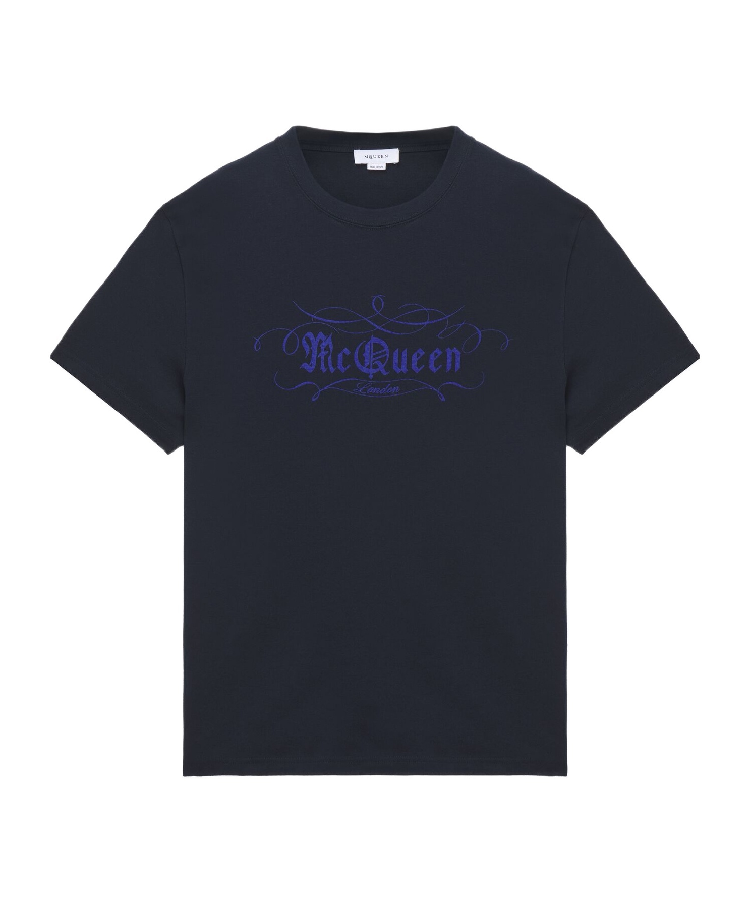 Alexander Mcqueen Men's Mcqueen Script Print T-shirt In Blue In Blue