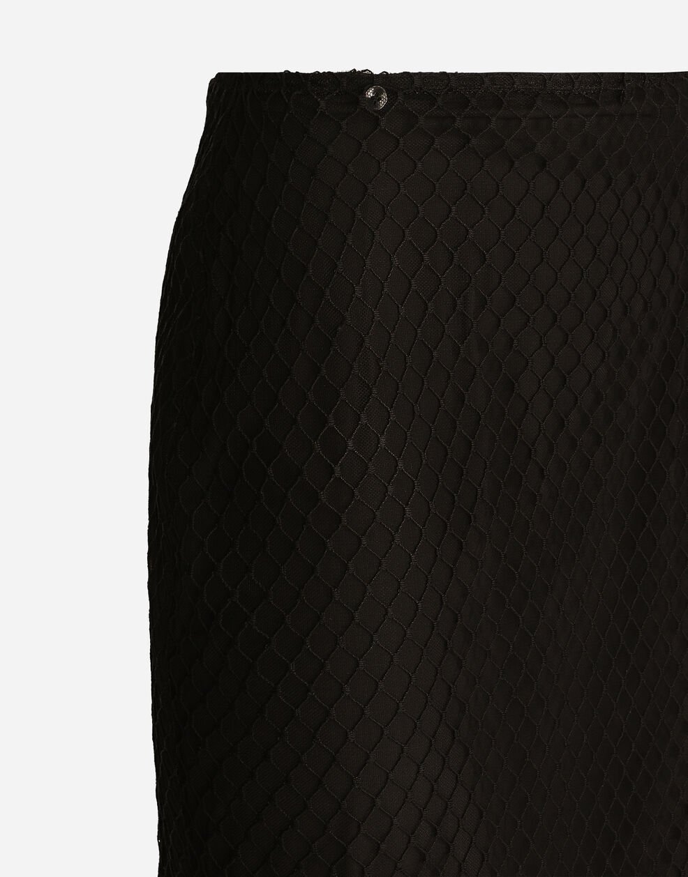 Dolce & Gabbana Mesh Calf-length Pencil Skirt In Black
