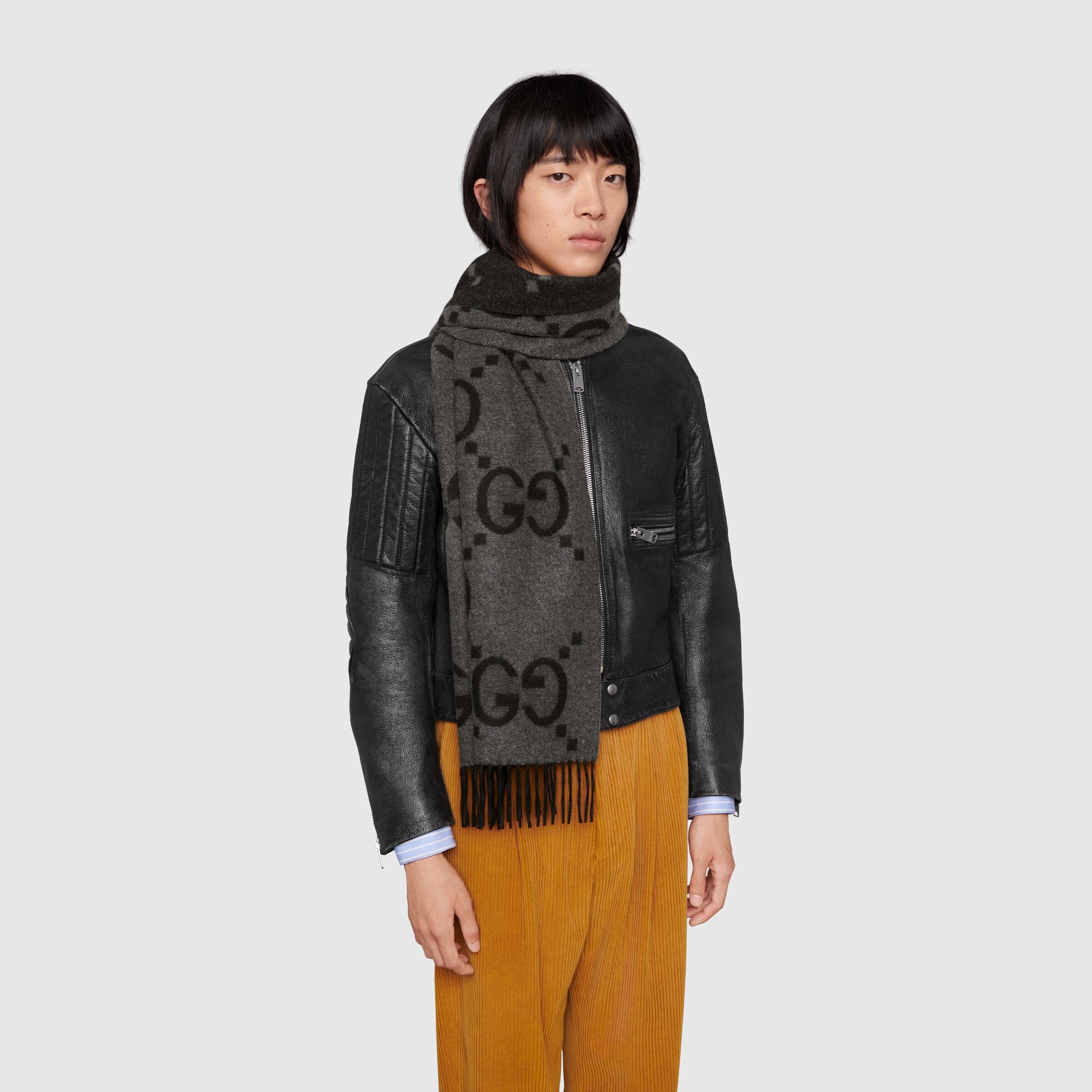 GUCCI GG CASHMERE JACQUARD SCARF