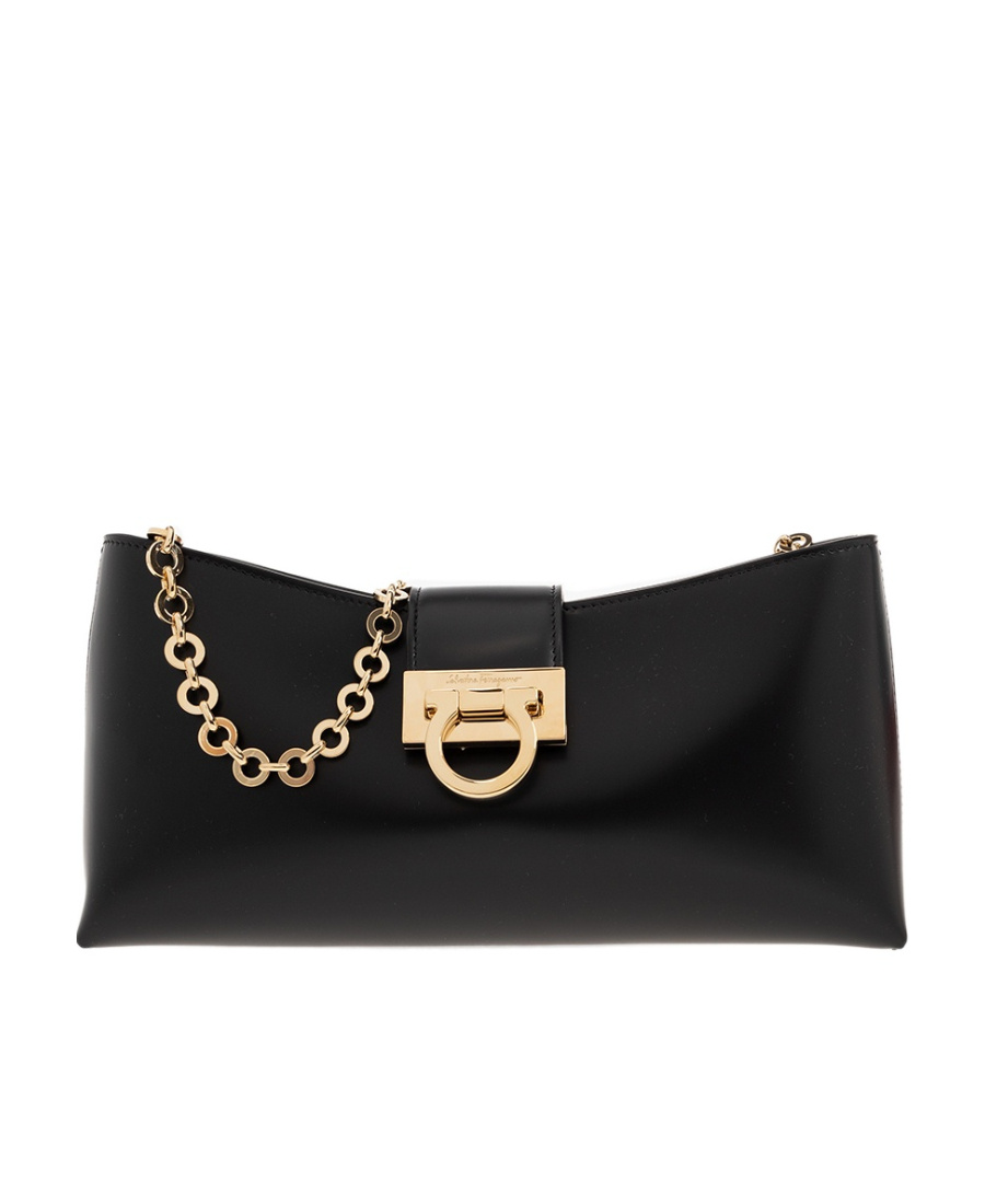 FERRAGAMO SALVATORE FERRAGAMO TRIFOLIO LOGO ENGRAVED SHOULDER BAG