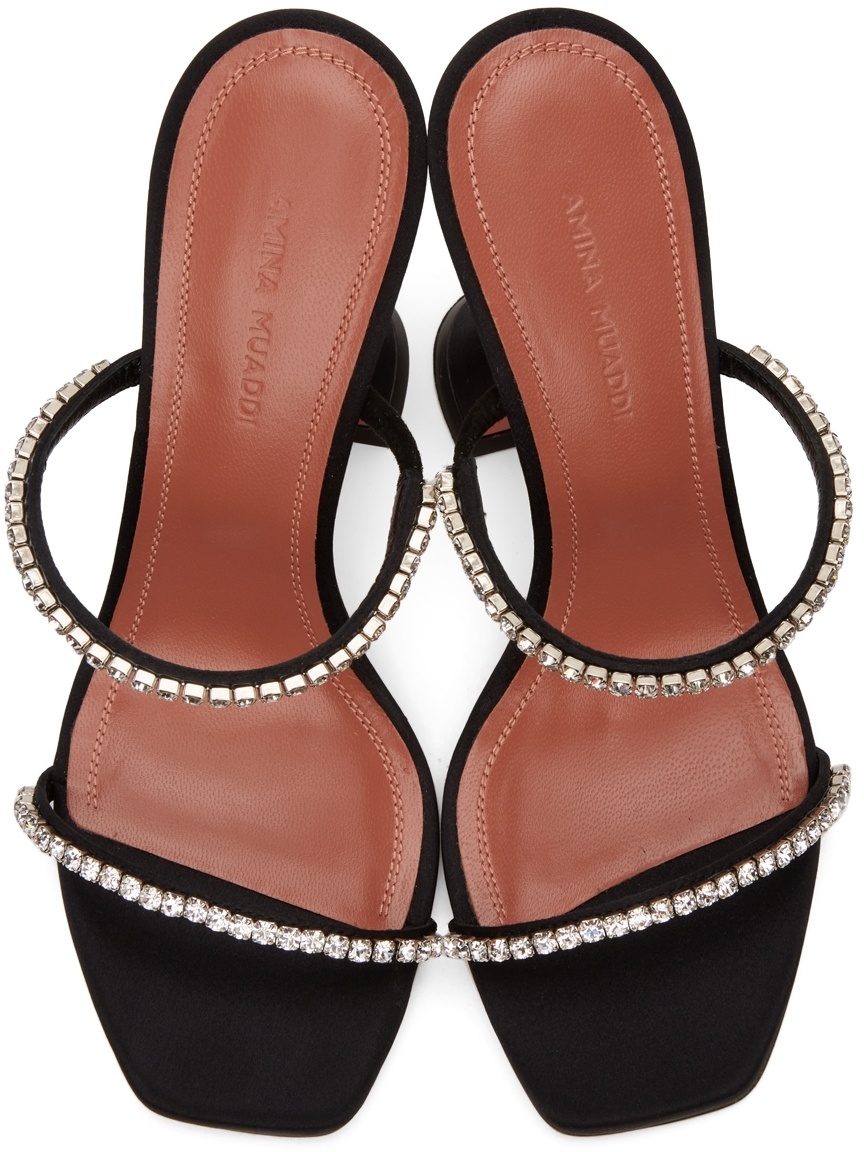 Shop Amina Muaddi Gilda Square-toed High-heeled Sandals In Black