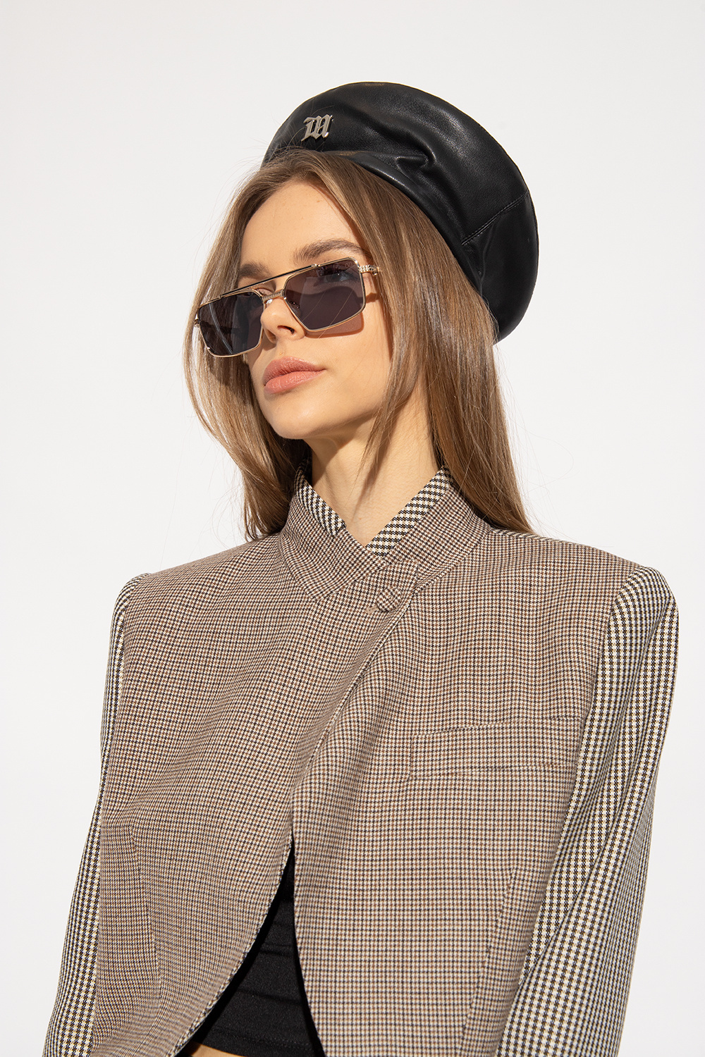 Valentino Eyewear Rectangular Frame Sunglasses In Gray