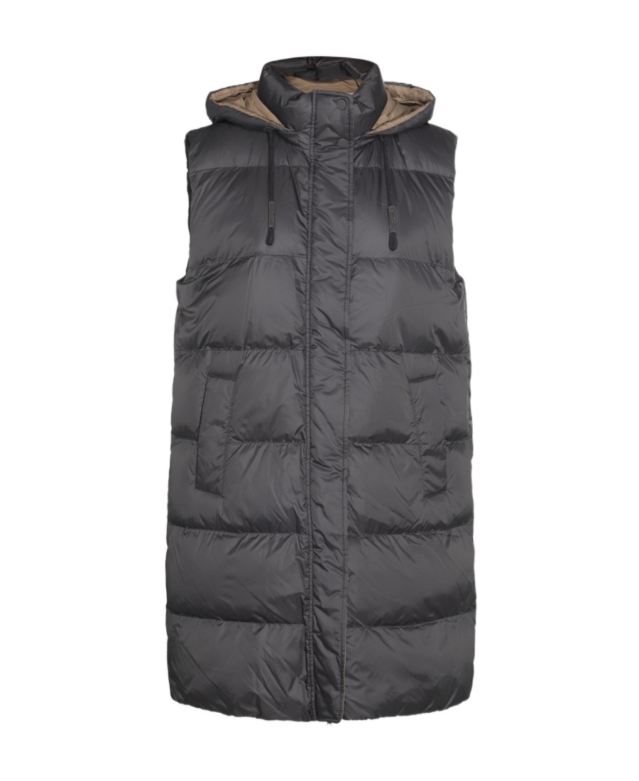 Brunello Cucinelli Drawstring Quilted Padded Gilet In Black