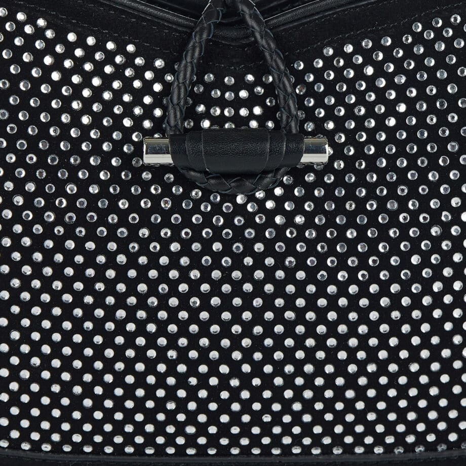 Isabel Marant Logo Embossed Embellished Shoulder Bag In Black