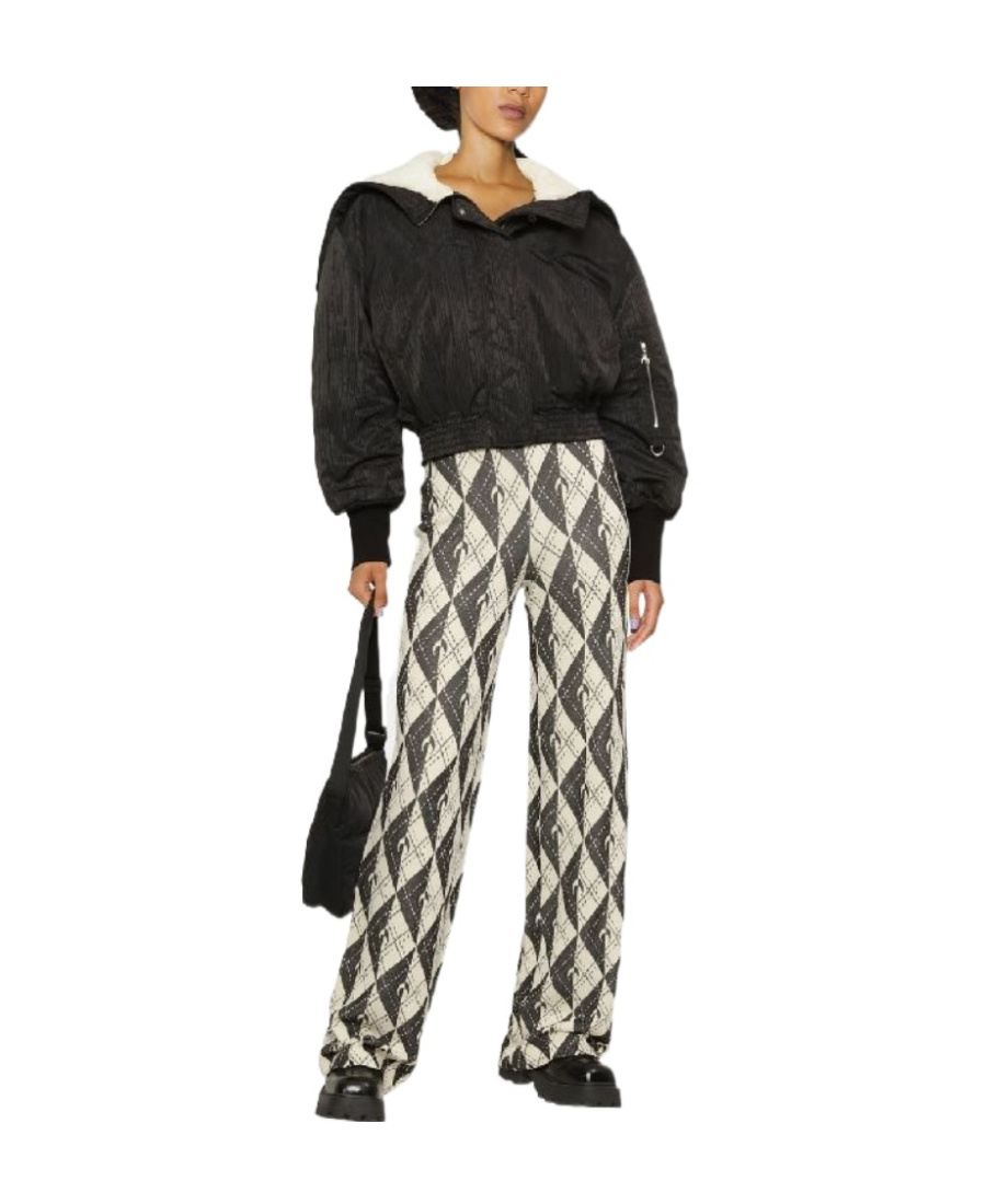 MARINE SERRE PRINTED WIDE-LEG CASUAL PANTS 