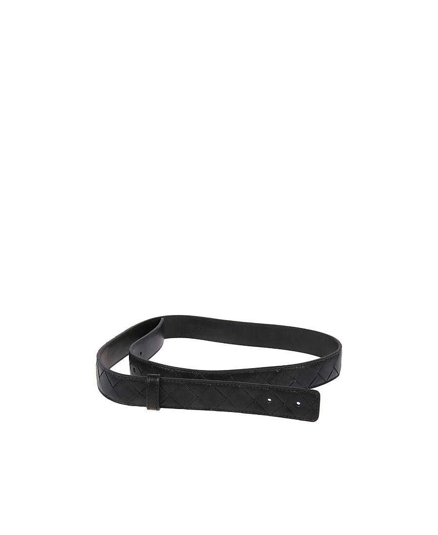 Bottega Veneta Geometric Decorative Belt In Black