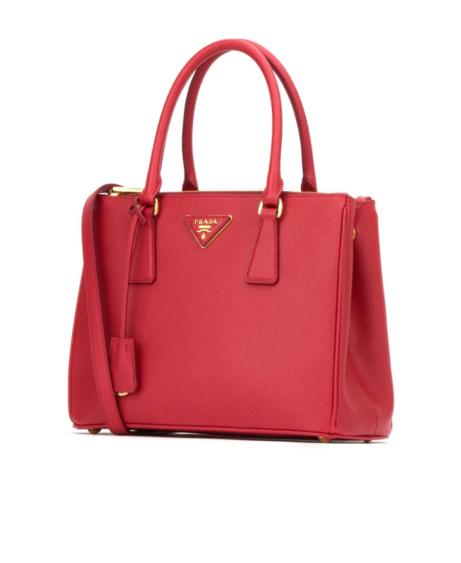 Prada Galleria Saffiano Leather Medium Bag In Red