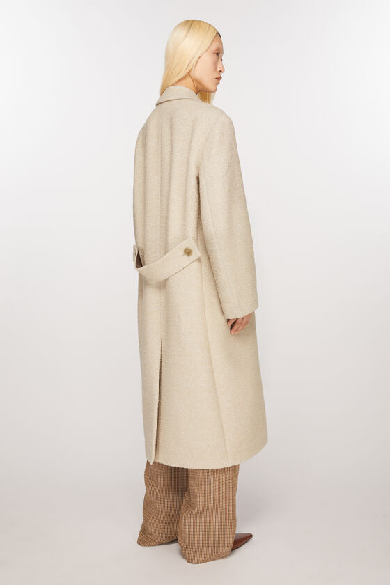 Acne Studios Textured Wool-blend Double-breasted Coat In Nude