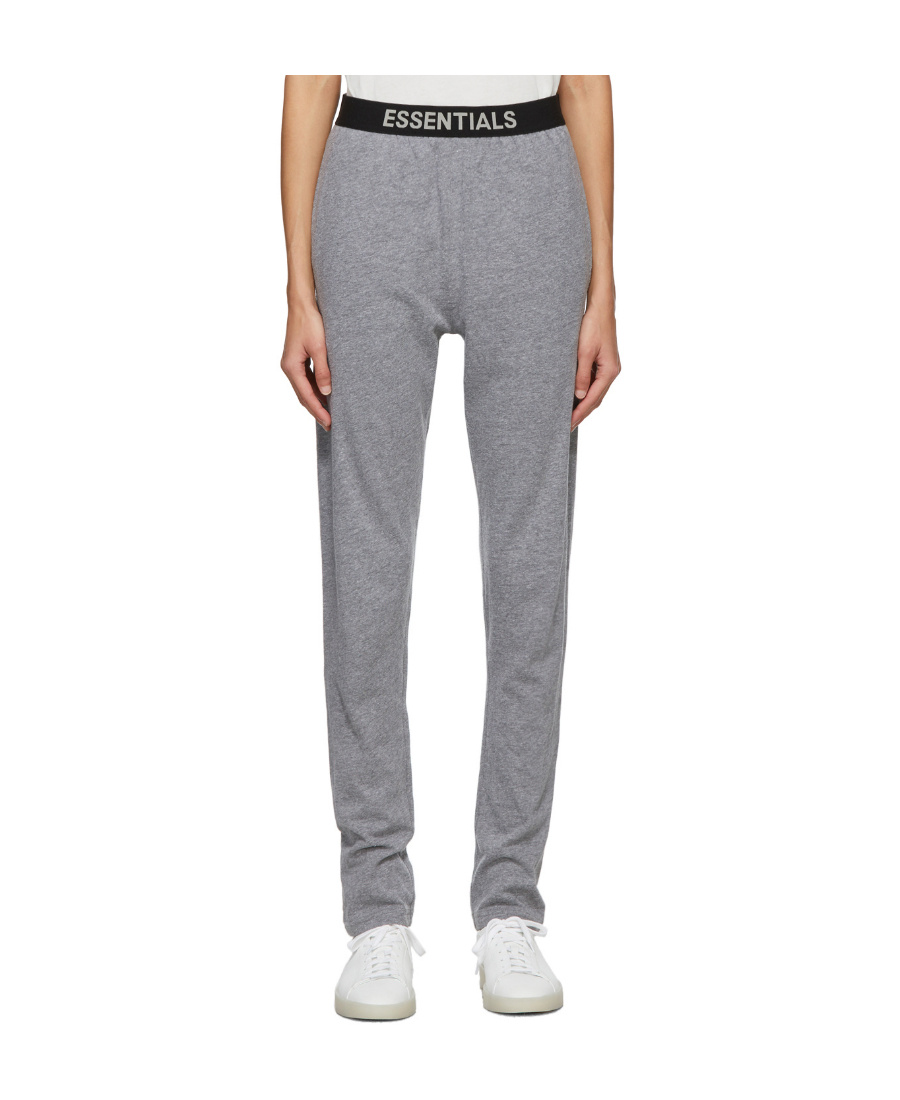 Essentials Logo High-rise Knitted Sweatpants In Gray