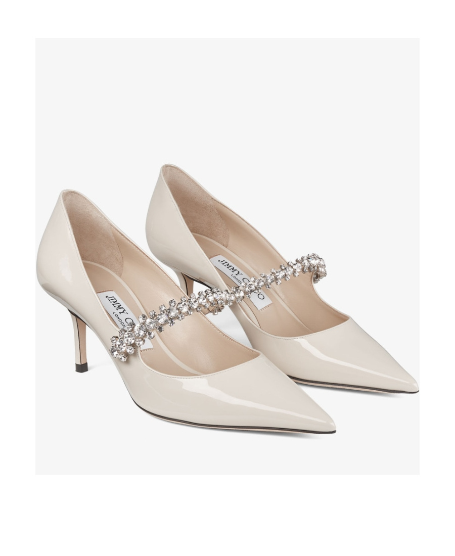 Jimmy Choo Bing 65 Pointed-toe Embellished Pumps In Nude