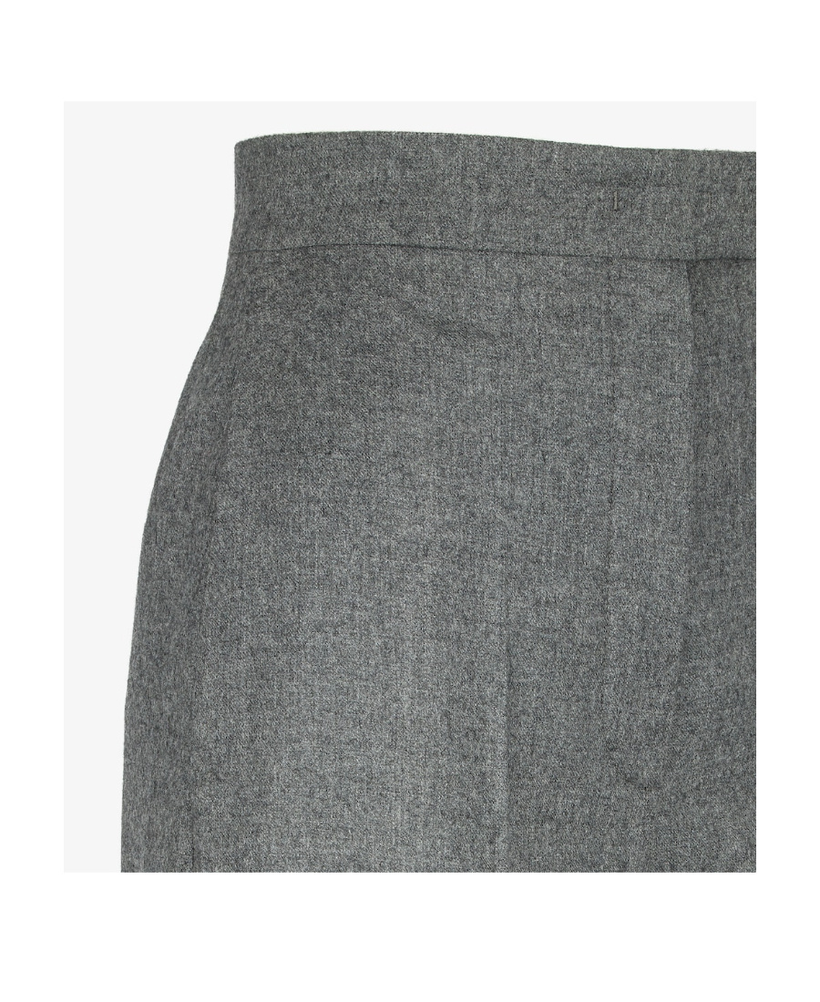 Fendi Wide Leg Wool Pants In Gray