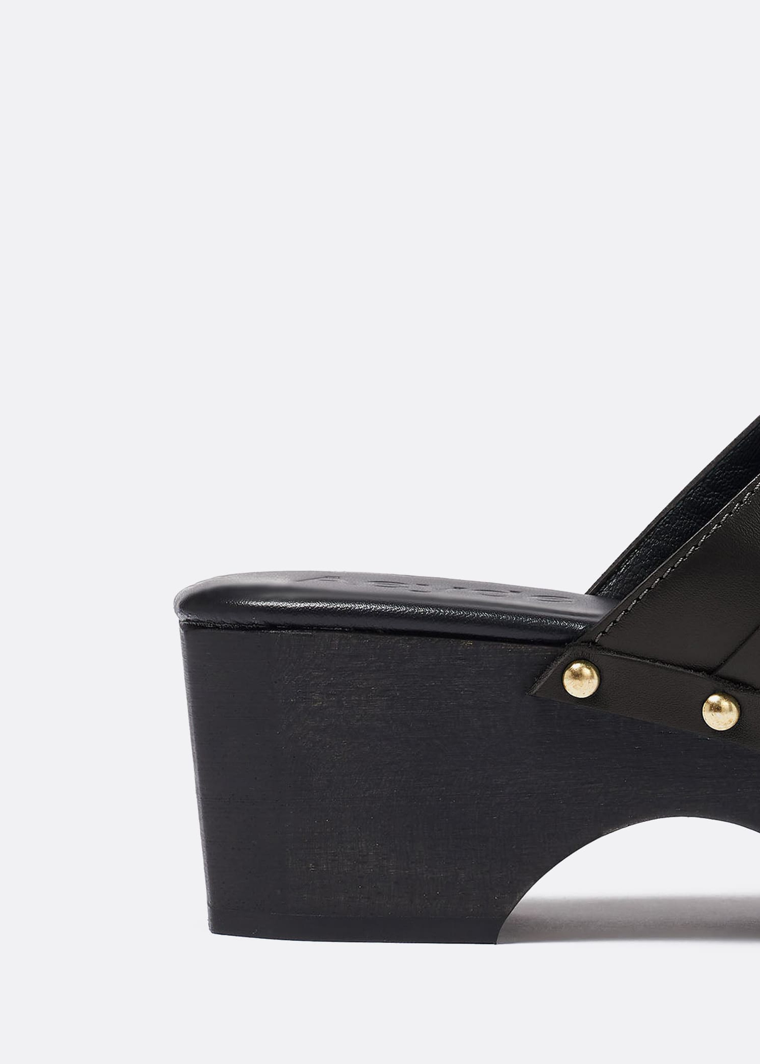 Aeyde Bibi Studded Leather Clog Mules In Black