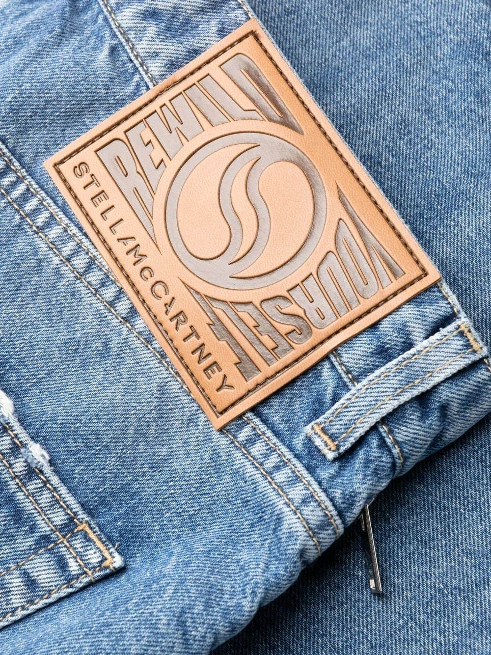 Stella Mccartney Stella Mc Cartney Straight Leg Jeans With Zippers In Blue