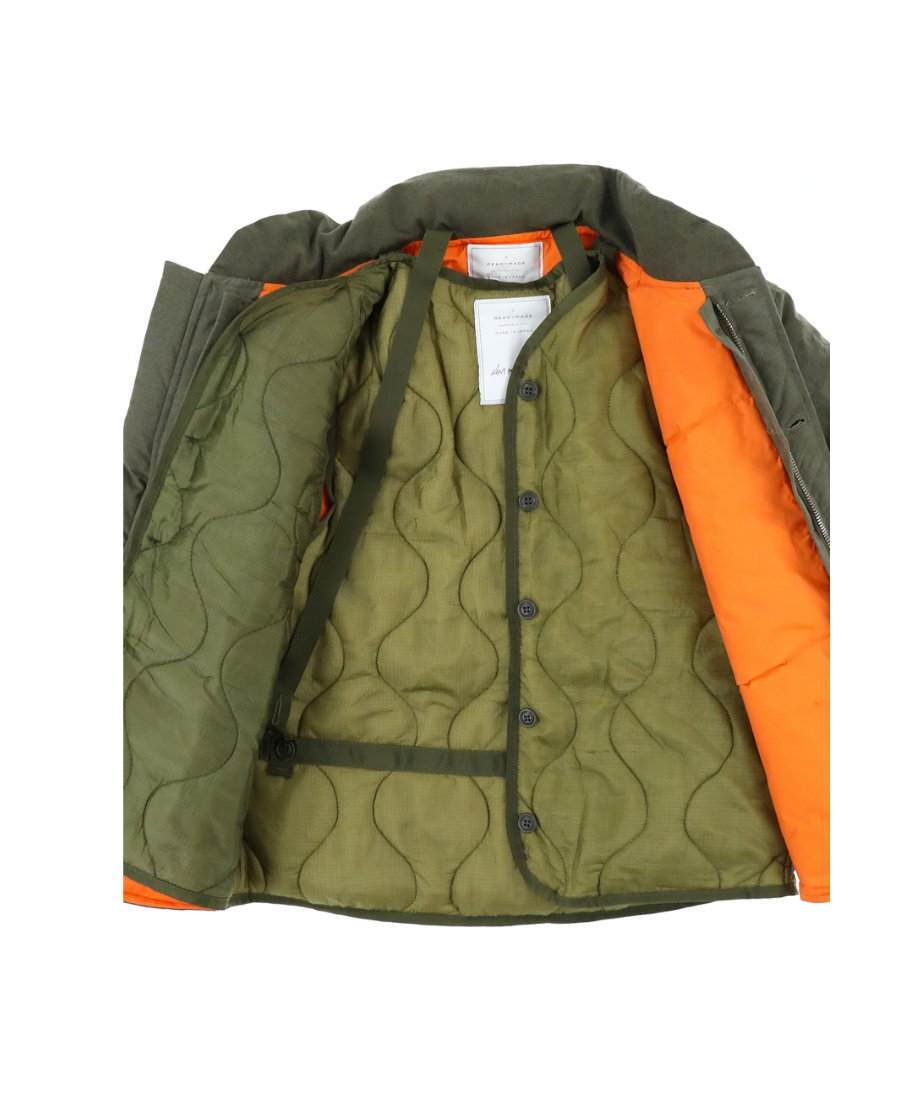 Readymade Vertical Collar Pocket Casual Jacket In Green
