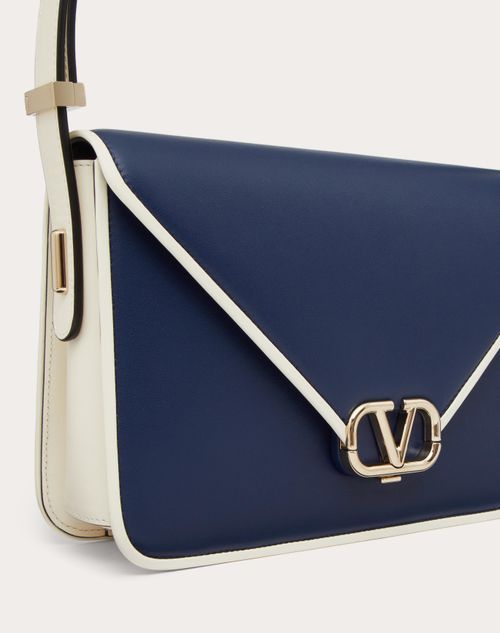 Valentino Vlogo Letter Two-tone Bag In Blue