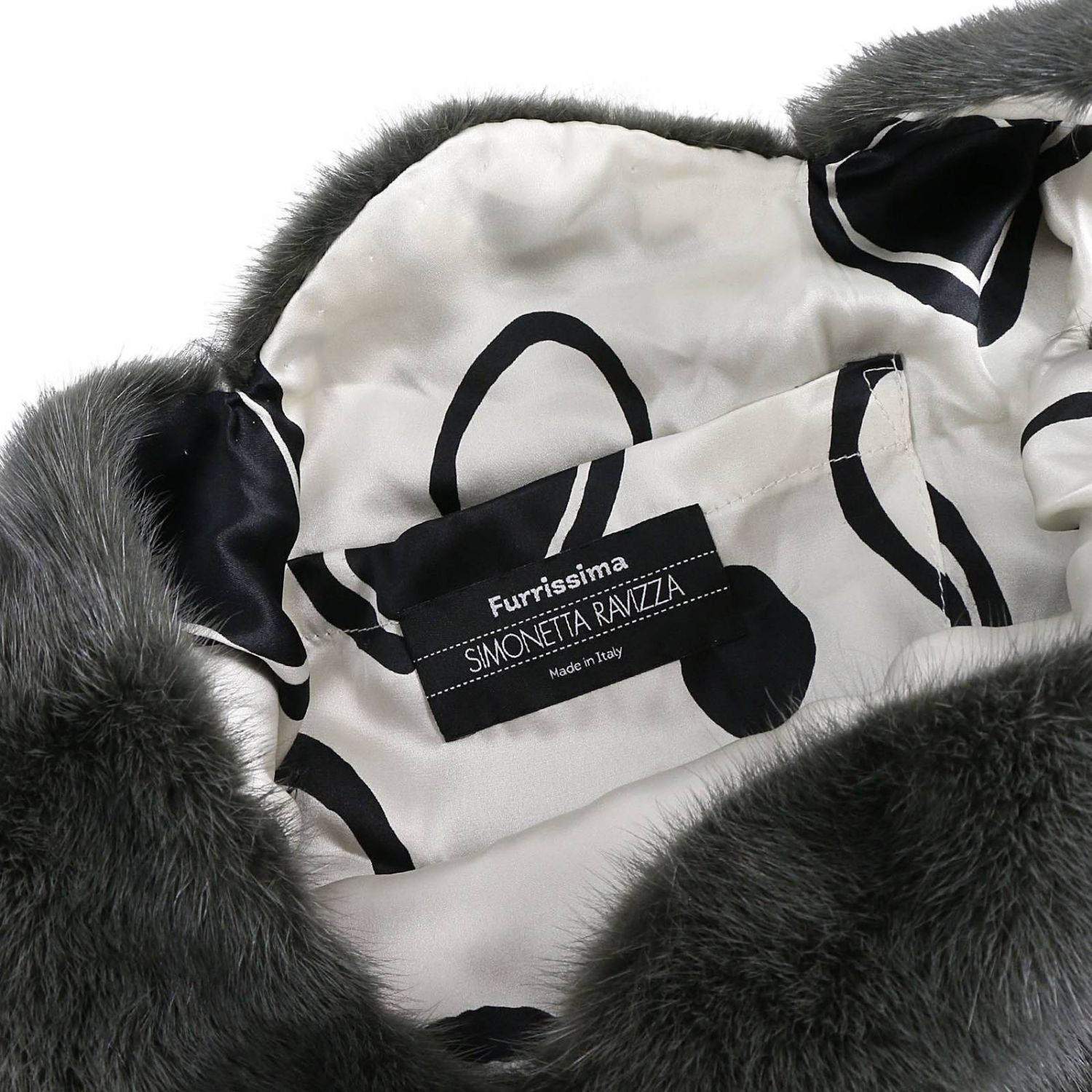 Simonetta Ravizza Mink Velvet Handbag In Black