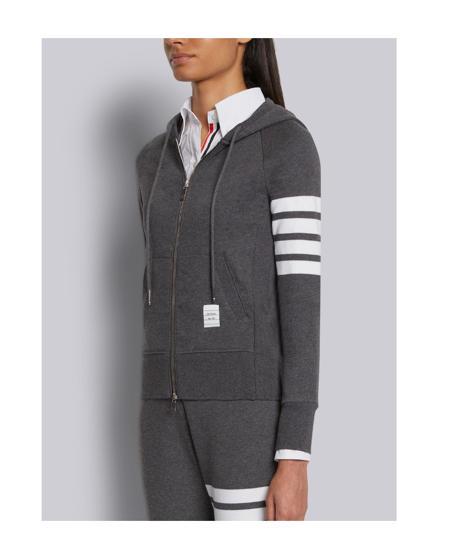 Thom Browne 4-bar Stripe Zip-fastening Hoodie In Black