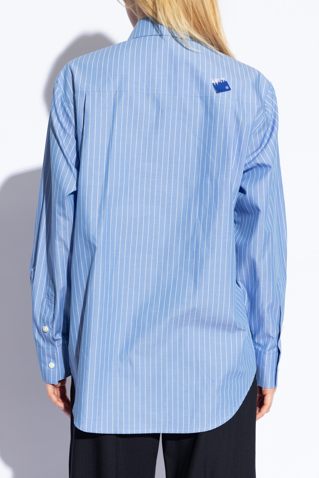 Ader Error Striped Shirt In Blue