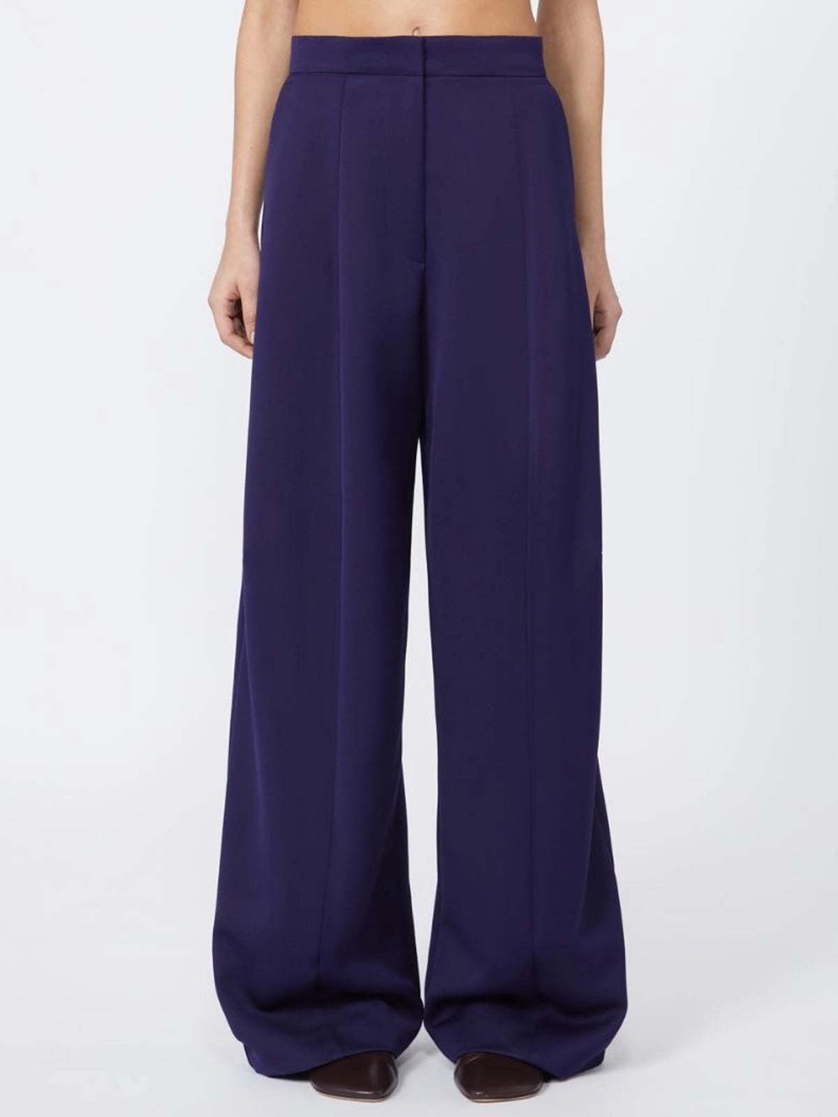 Sportmax Oversize Low-rise Trousers - Runway - Dark Violet In Blue