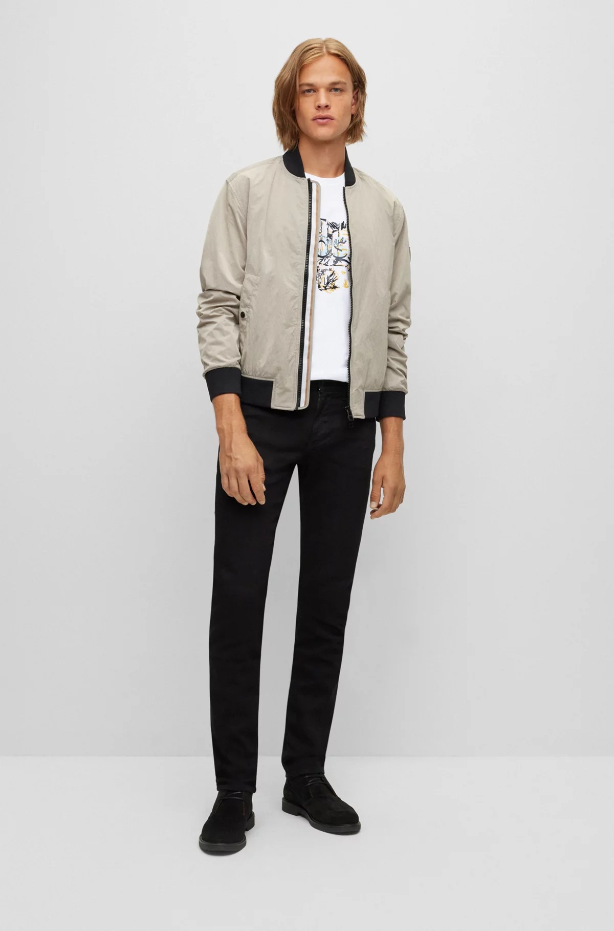 Hugo Boss Illustration-style Logo-print T-shirt In Multicolor