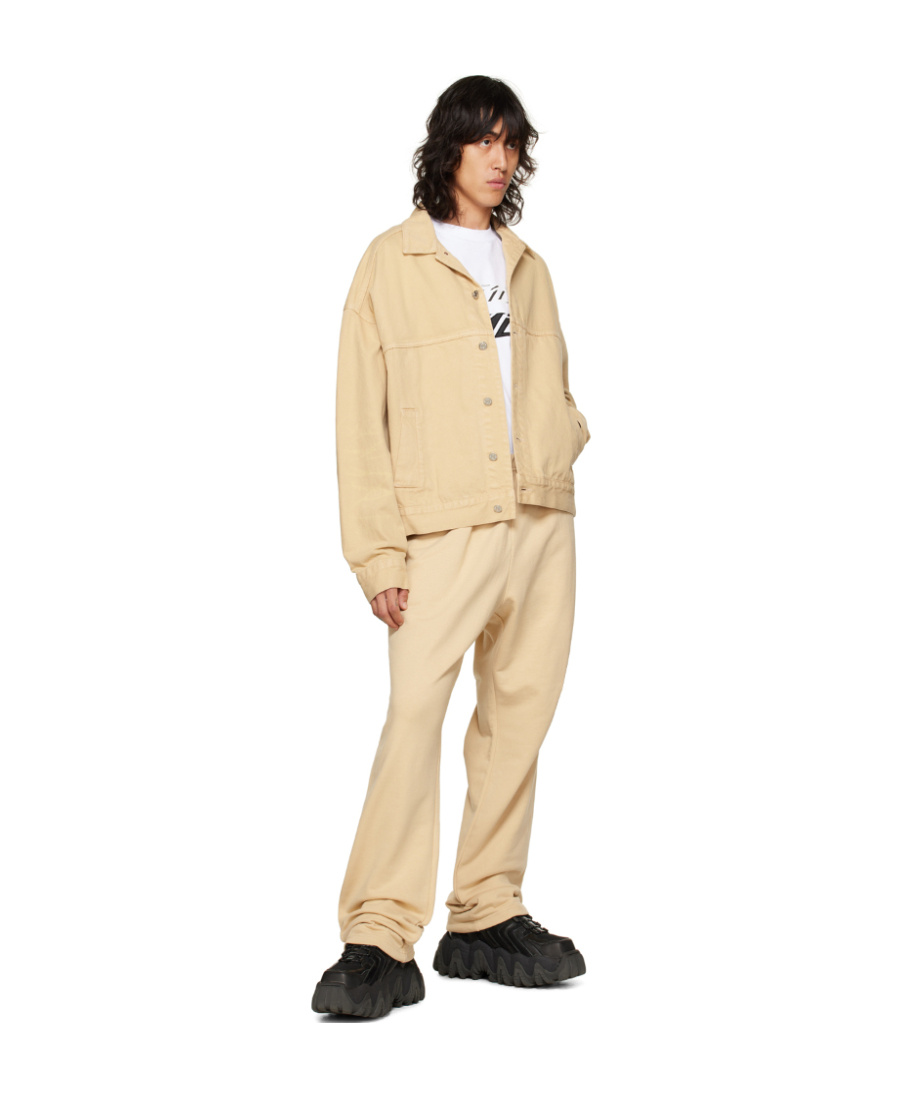 We11 Done Logo Denim Jacket In Nude