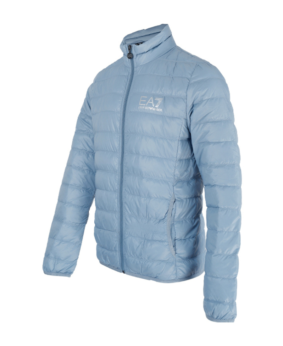 Ea7 Logo Details Down Jacket In Blue