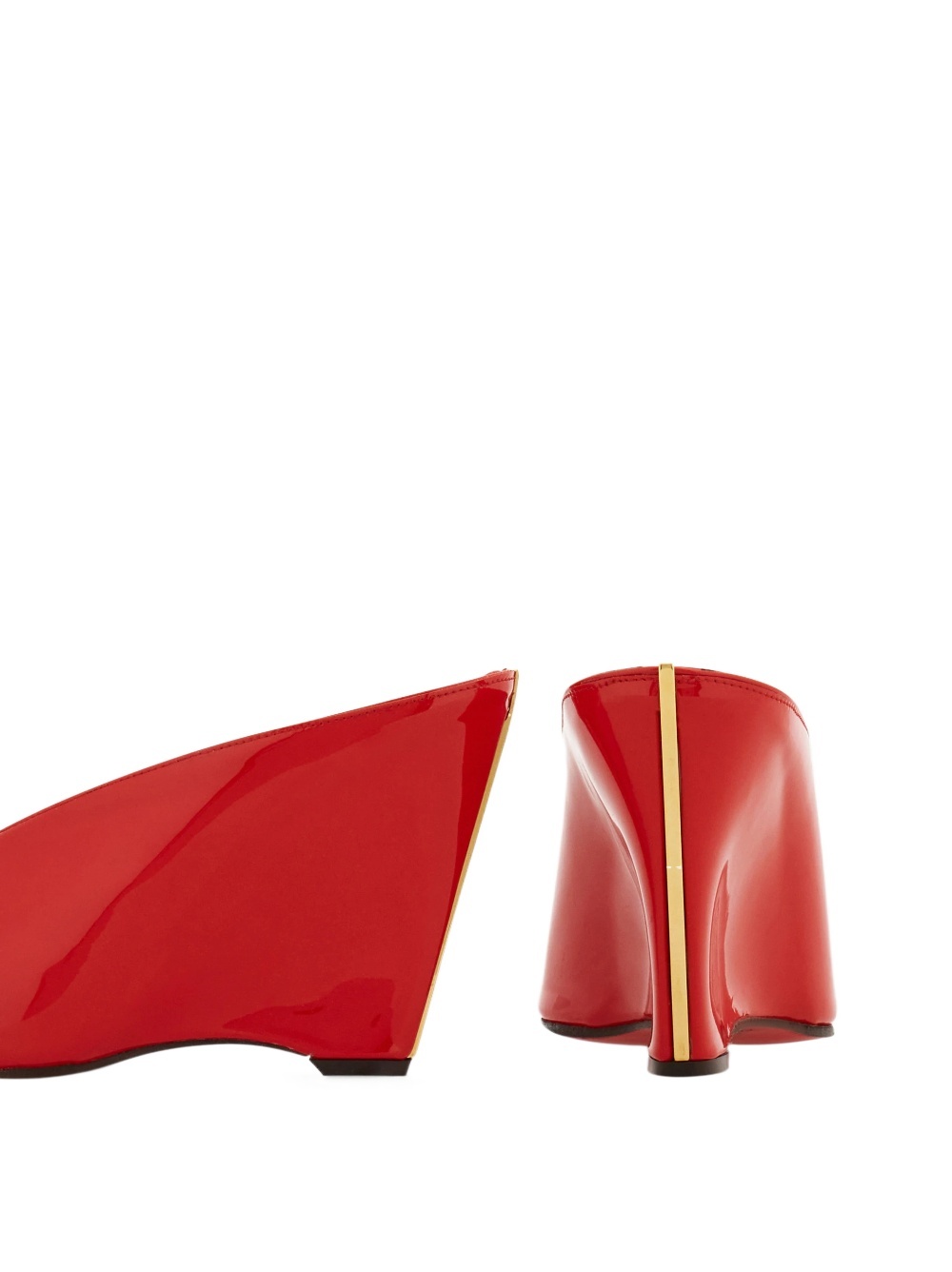 Ferragamo Peep Toe Mule In Red