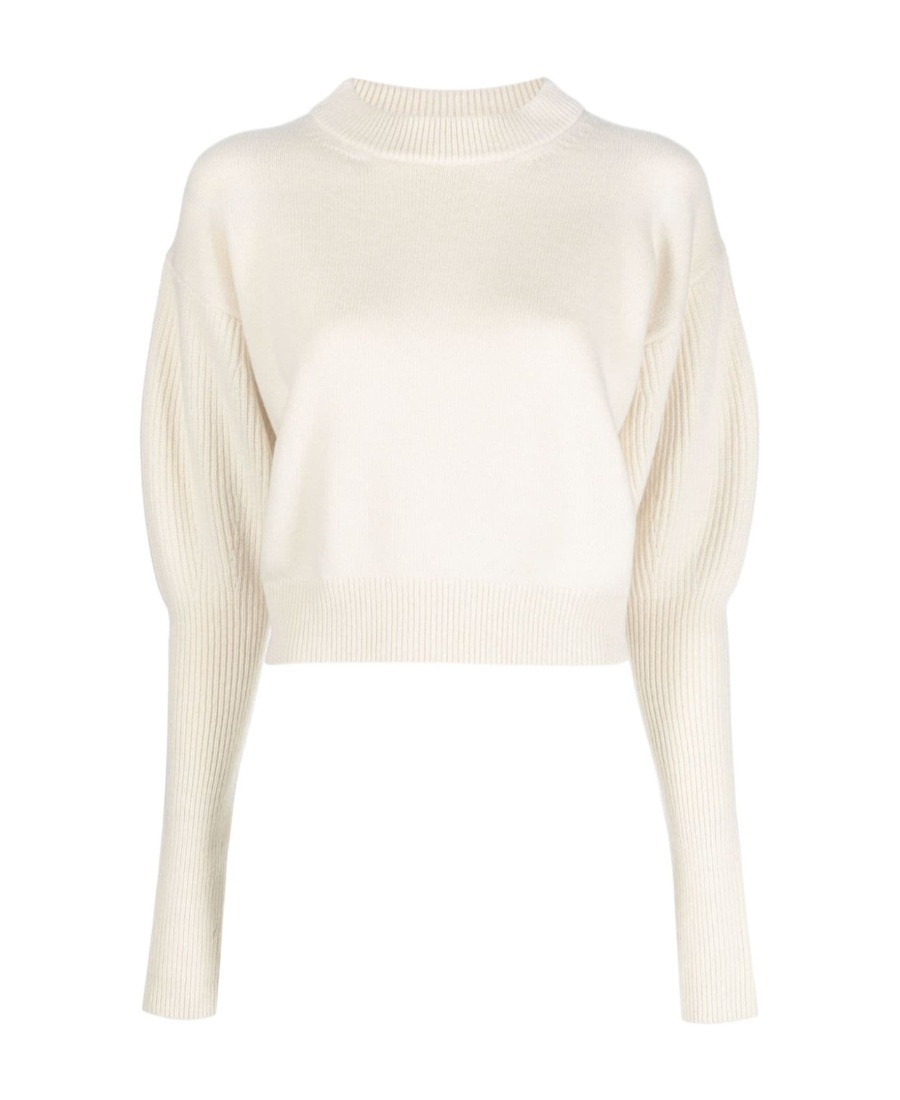 Alexander Mcqueen Cropped Wool-cashmere Jumper In White