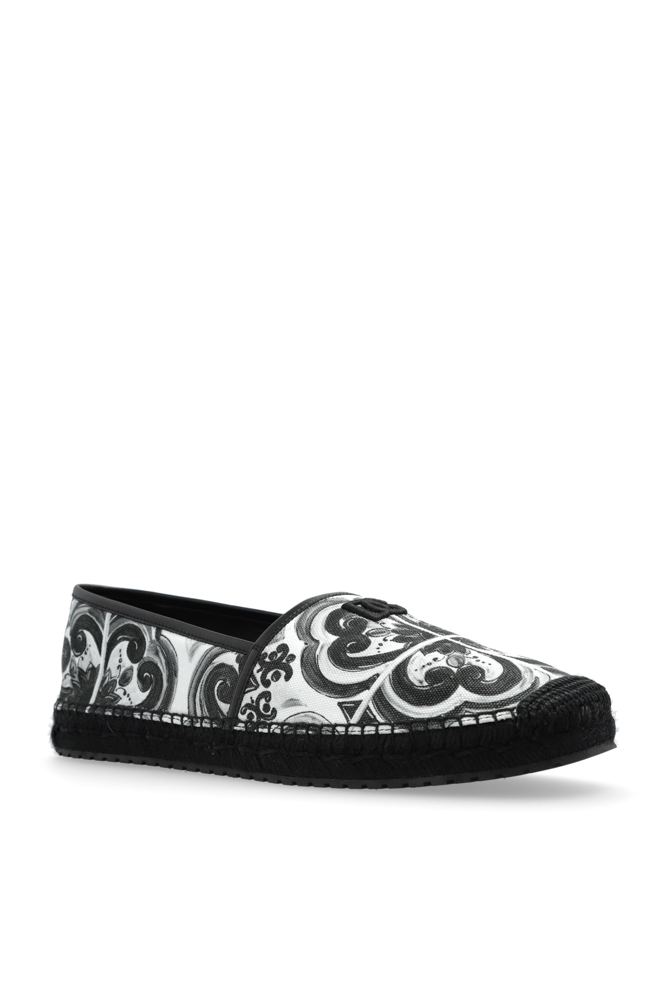 Dolce & Gabbana Majolica-print Espadrilles In Black
