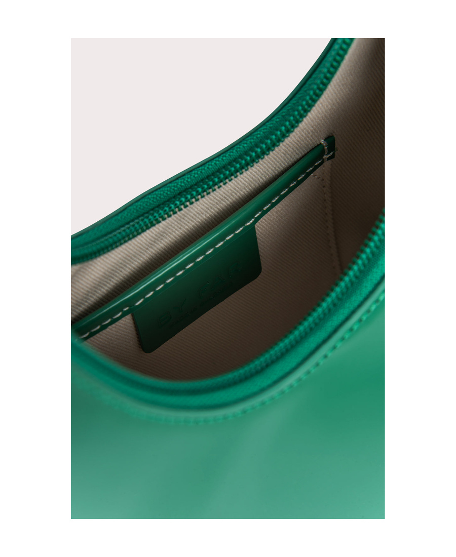 By Far Amber Leather Shoulder Bag In Green
