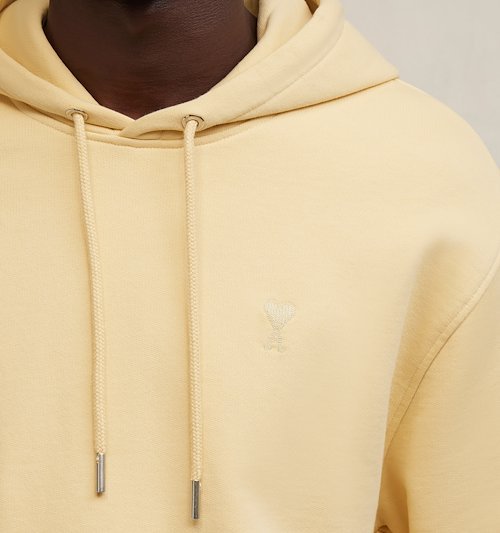 Ami Alexandre Mattiussi Ami De Coeur Hooded Sweater In Nude