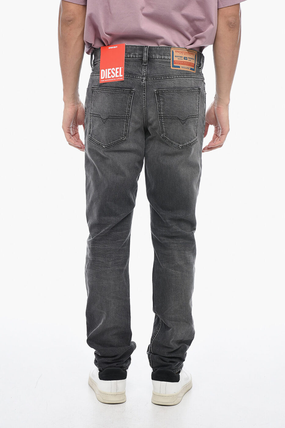 Diesel Straight Jeans Pants In Black