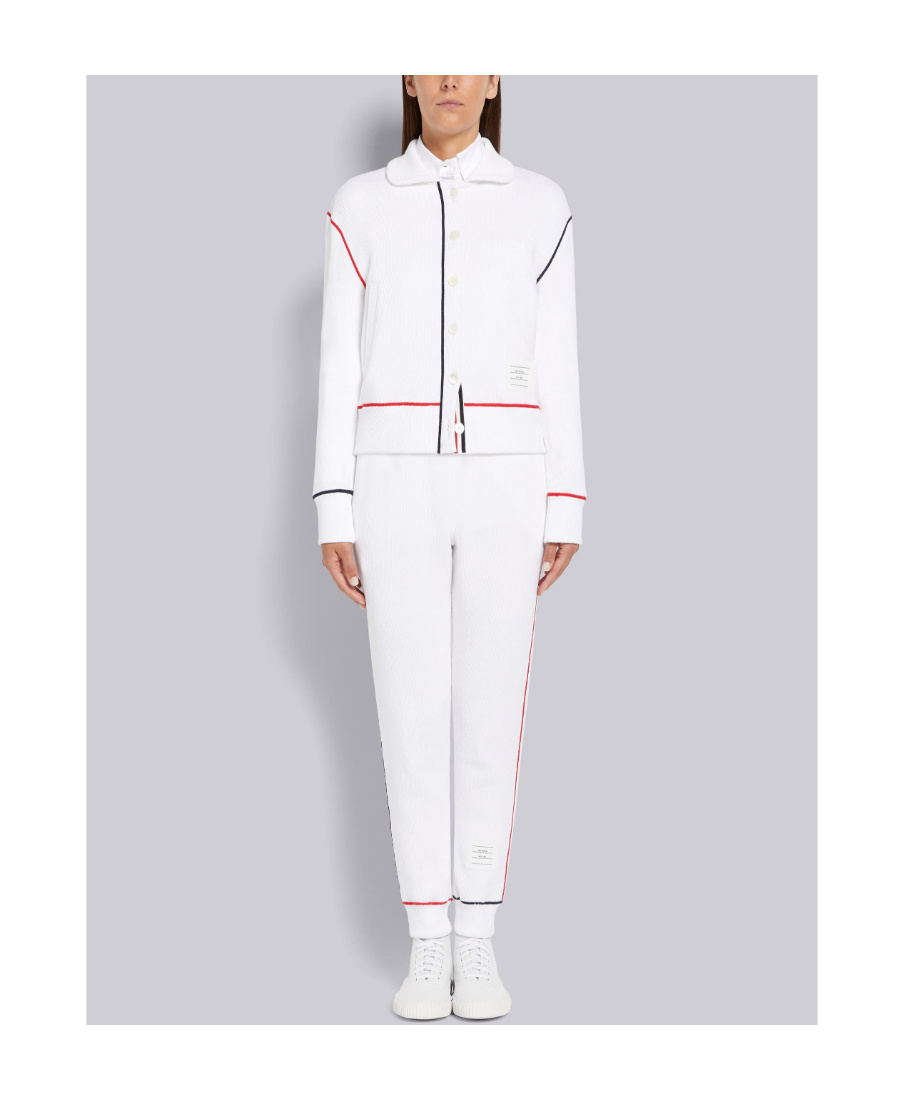 Thom Browne Cricket Stripe Track Pants In White