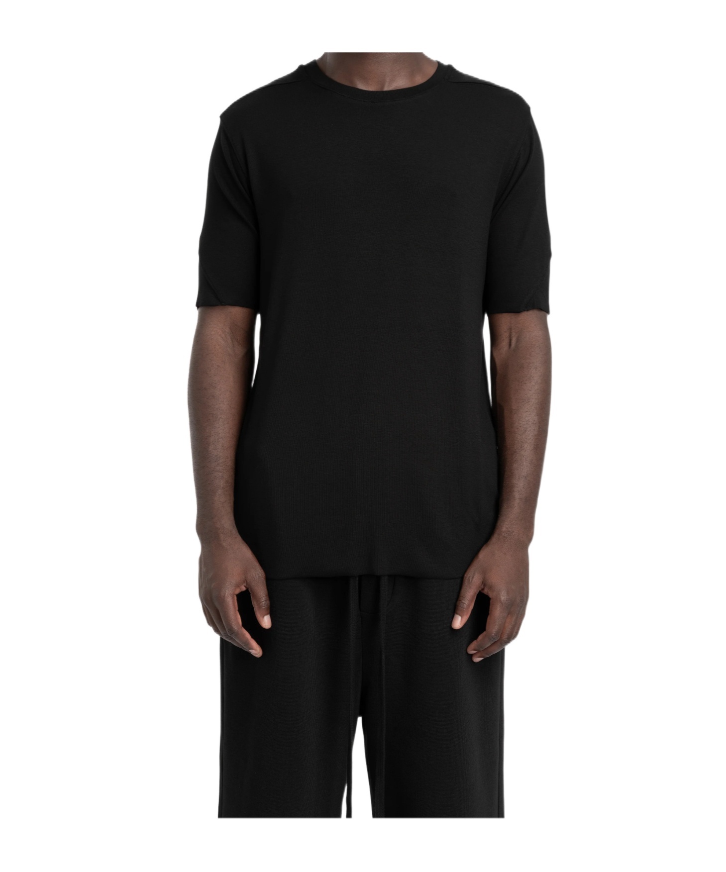Thom Krom Double Layer Cotton T-shirt In Black
