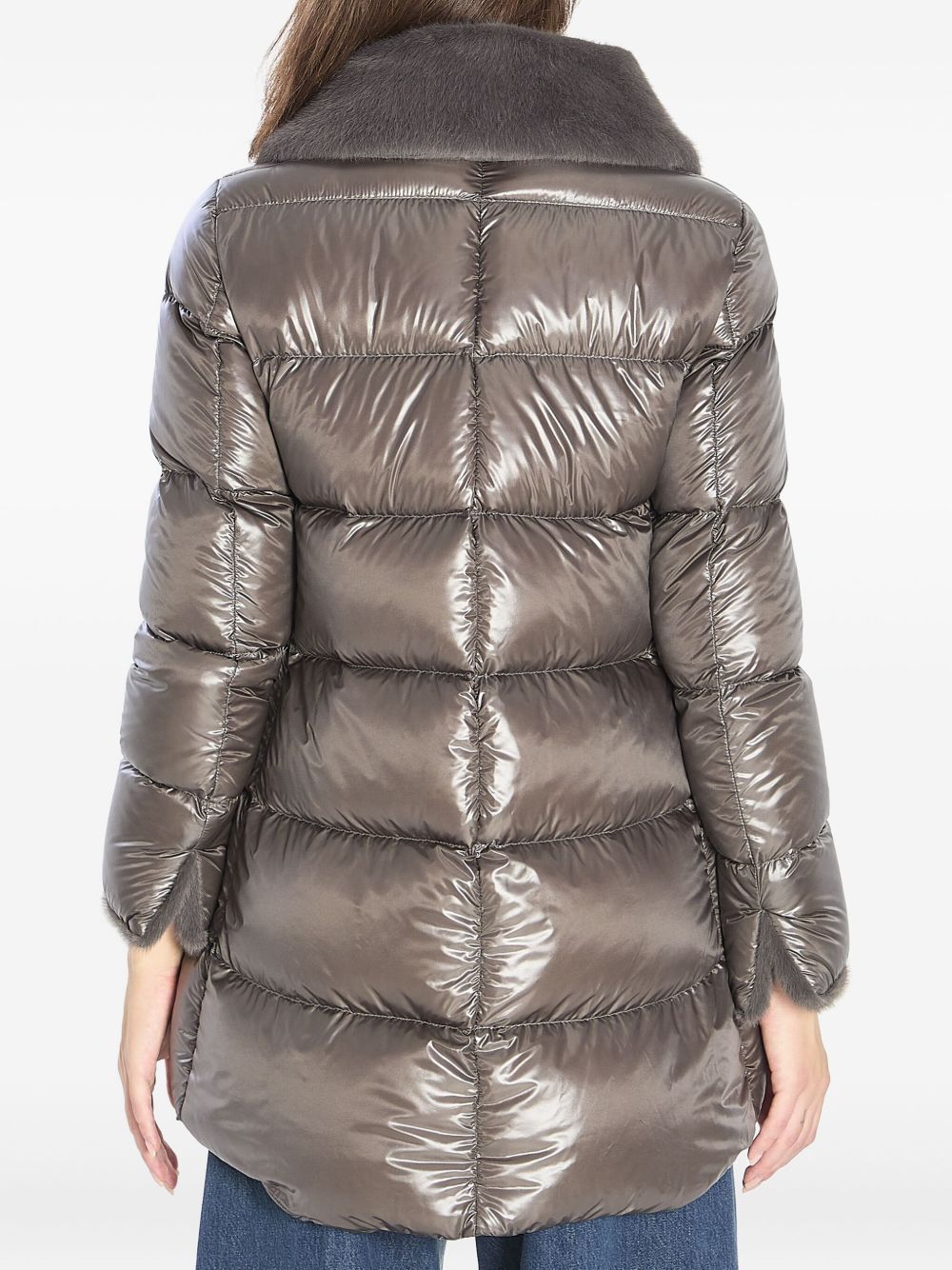 Herno Double-zip Quilted Down Jacket In Gold