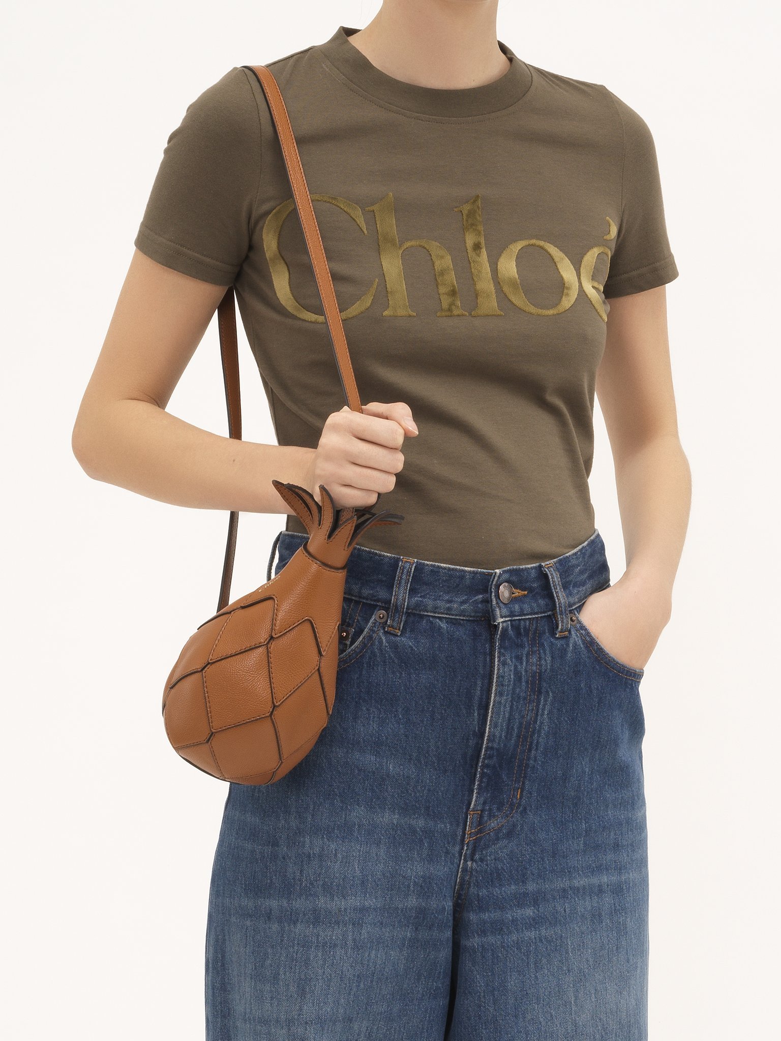 Chloé Chloe Women Caramel Leather Ananas Shoulder Bag In Brown