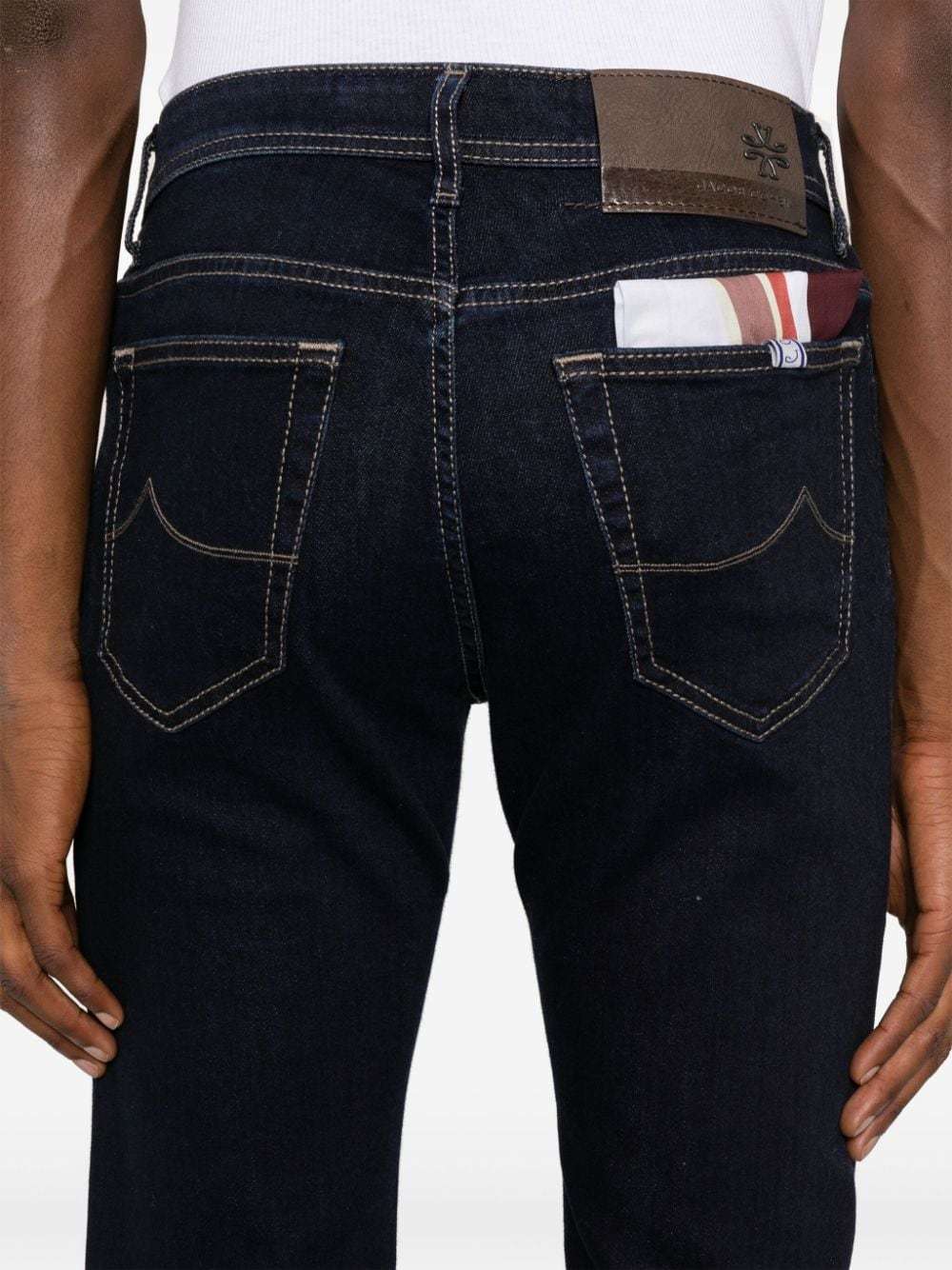 Jacob Cohen Logo-patch Jeans In Black