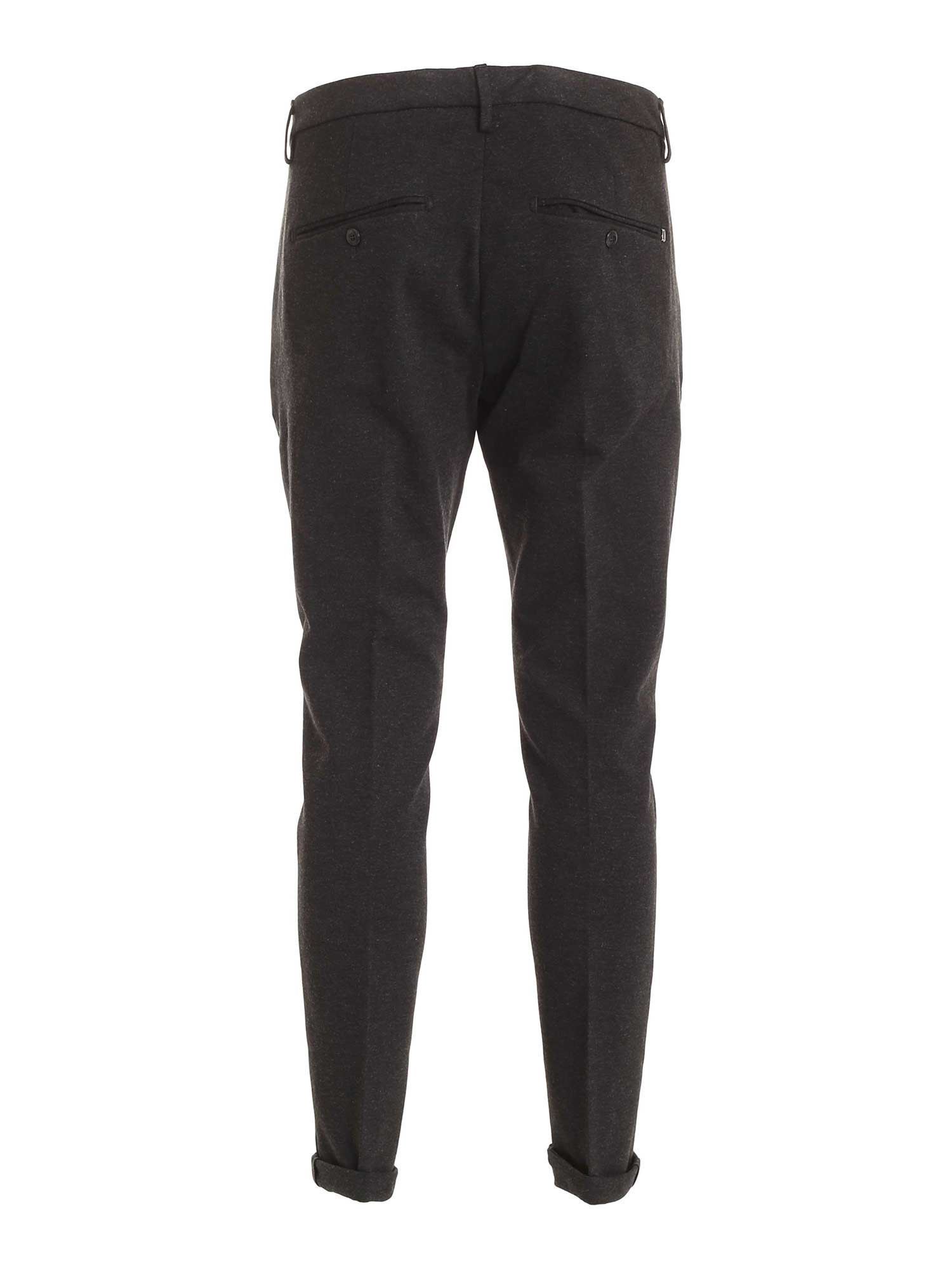 Dondup Gaubert Slim Fit Jersey Trousers In Black