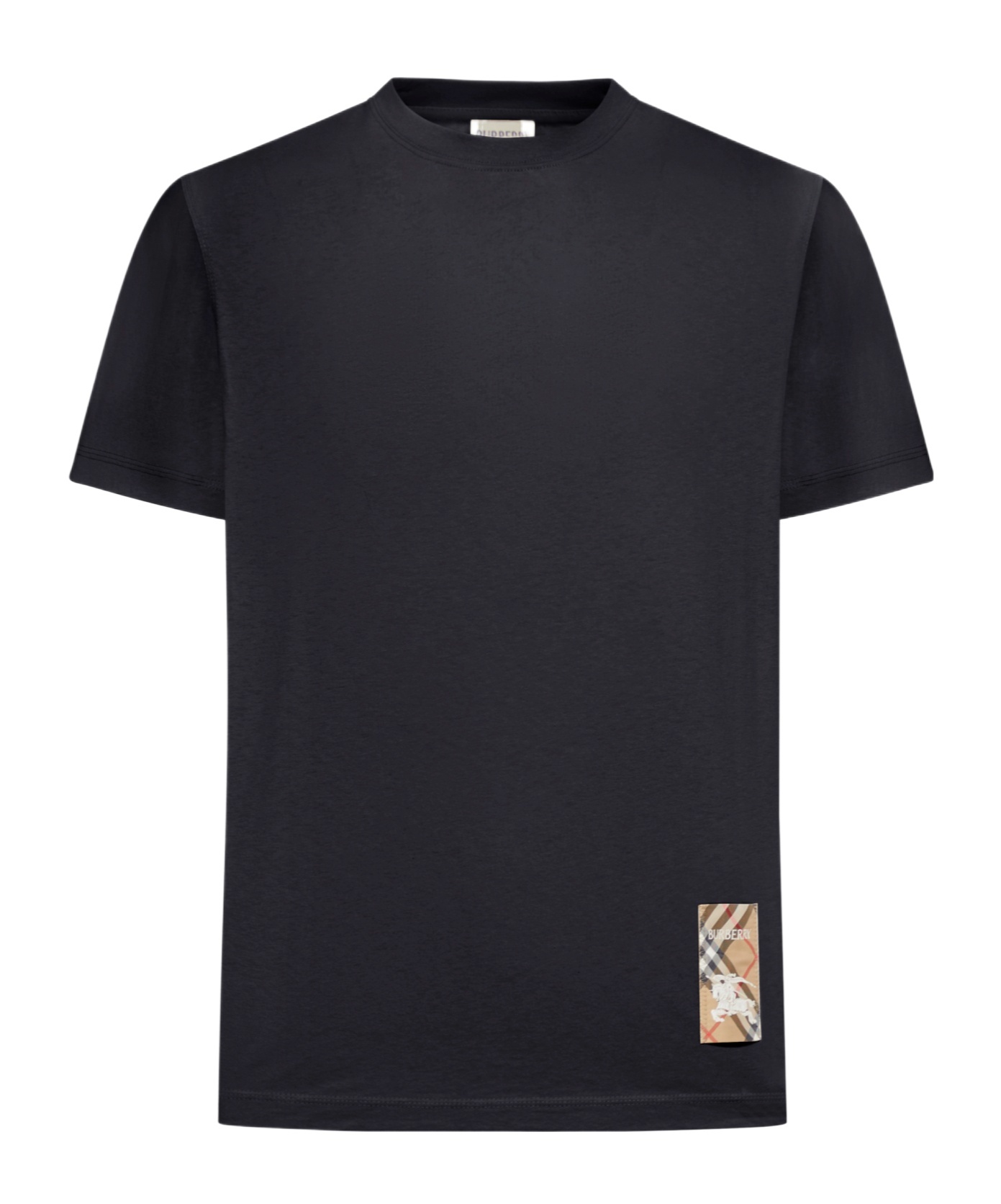 Burberry Mens Black Logo-patch Regular-fit Cotton-jersey T-shirt In Black