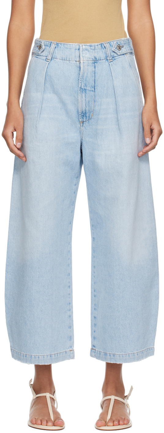 Citizen Of Humanity Payton High-rise Twill Wide-leg Pants In Blue