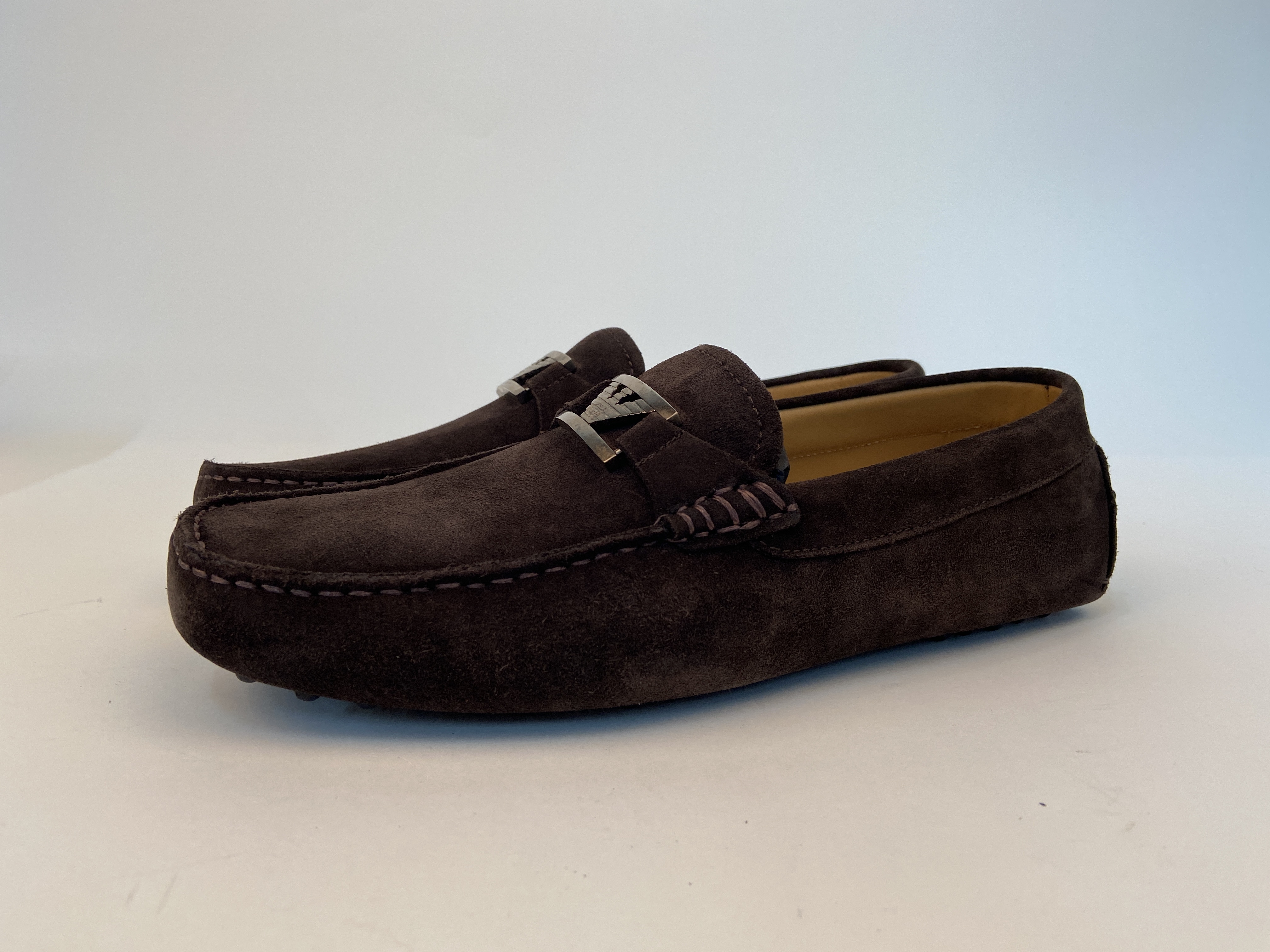 Emporio Armani Logo Business Casual Shoes In Black