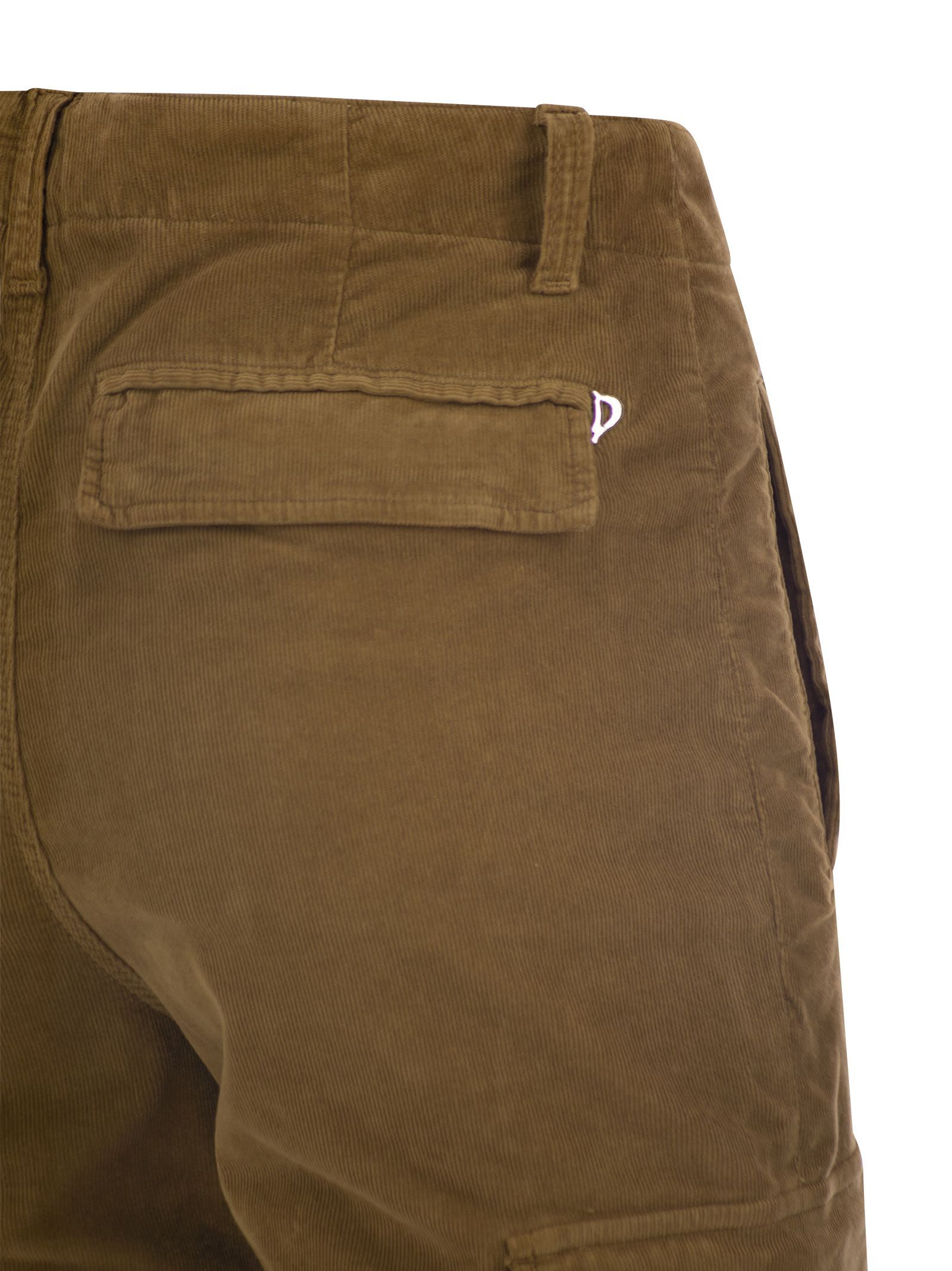 Dondup Logo Detail Cargo Trousers In Brown