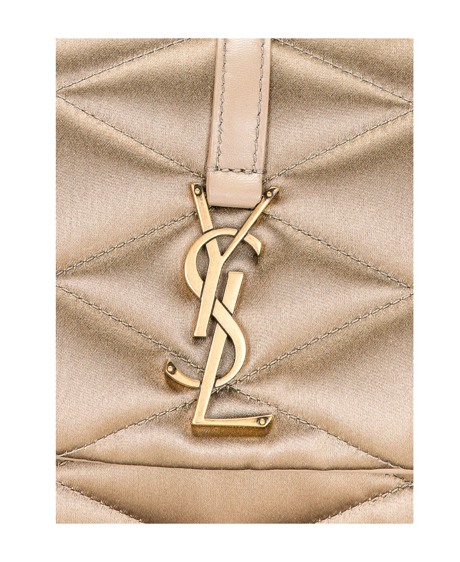 Saint Laurent Le 57 Logo Plaque Shoulder Bag In Nude